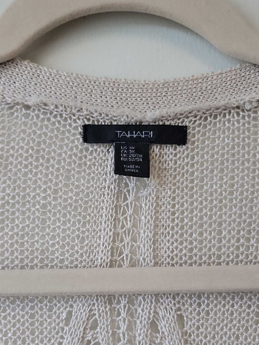 Tahari Beige Open-Front Cardigan Sweater Women's Knit Coastal - Picture 2 of 12